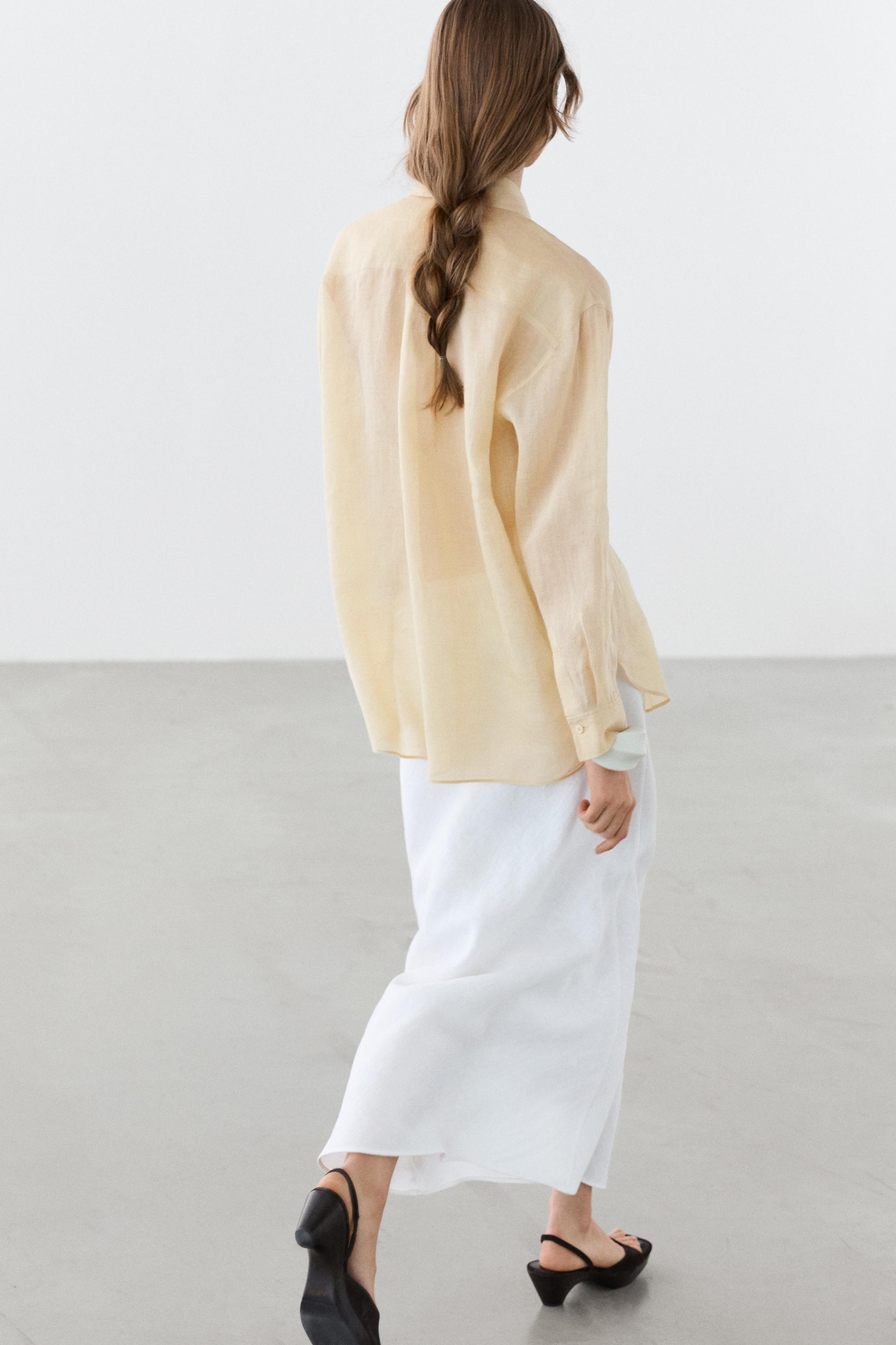 Flowing total look 100% ramie shirt